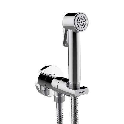 Bossini Paloma Brass Гигиенический душ со смесителем, лейкой и шлангом 125см., цвет: хром