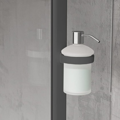 Novellini Giada Дозатор для жидкого мыла, подвесной, для профиля,цвет: черный матовый