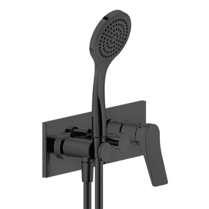 Gessi Rilievo Встраиваемый смеситель для ванны на 2 источника, с душевой лейкой и переключателем, внешняя часть, цвет: black XL