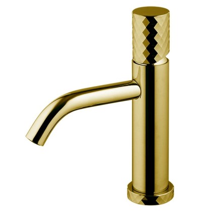 Fima Carlo Frattini Spillo Tech Смеситель для раковины, на 1 отв., XS, с донным клапаном, цвет: золото