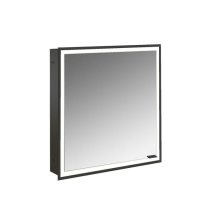 Emco Prime Зеркальный шкаф 60см., с подсветкой LED встраив. модель, 1-дверка, IP 20 петли слева, зеркальная задняя стенка с Lichtpaket, цвет черный