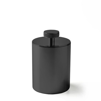 3SC Metal Tonda Баночка универсальная, D8хh13 см, с крышкой, настольная, цвет: черный матовый
