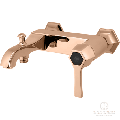 CISAL Cherie Смеситель для ванны однорычажный, без душевого комплекта, цвет: розовое золото/черный