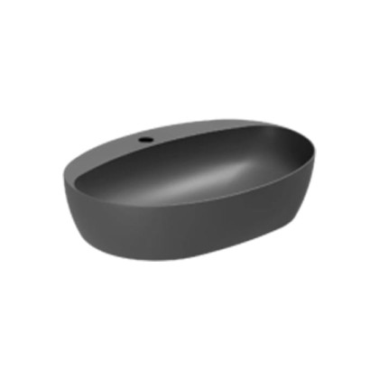 Azzurra Elegance Circle Раковина накладная, 60x42xH14 см, 1 отв., без перелива, цвет: Carbone