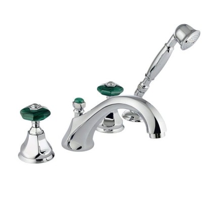 Nicolazzi Teide Смеситель на борт ванны, 4 отв., излив: 223 мм, с ручным душем, цвет: хром