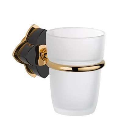 THG P?tale de cristal noir Стакан, подвесной, цвет: золото/черный хрусталь