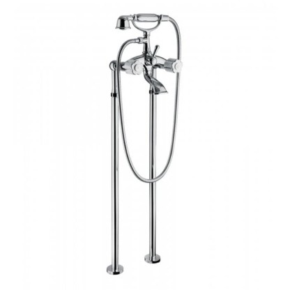 Смеситель для ванны Bongio Fleur Blanc, цвет: хром/белый фарфор