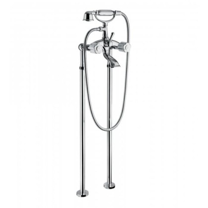 Смеситель для ванны Bongio Fleur Blanc, цвет: хром/белый фарфор