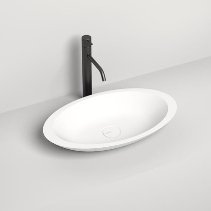 Salini Callista Раковина накладная 57.5х35х8.5cм, без отв., без перелива, S-Stone, цвет: белый матовый