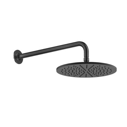 GESSI Inciso Душевая головка настенная, шарнирная на 1/2”, ?300мм, цвет: brushed black metal pvd
