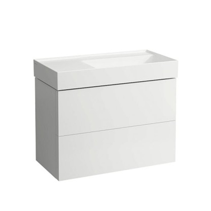 Laufen Kartell Тумба с раковиной 88x45x60см, без отв.,2 ящика, органайзер для ящика, с полочкой слева, цвет: белый матовый