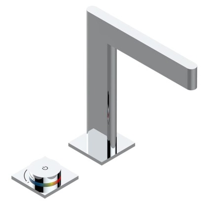 THG ICON-X METAL Смеситель для раковины, 2 отв., электронный, с донным клапаном, цвет: хром