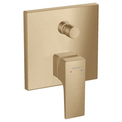 Hansgrohe Metropol Смеситель для ванны, встраиваемый, с переключателем и обратным клапанами, внешняя часть, цвет: шлифованная бронза