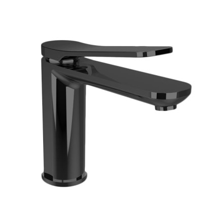 Bongio GIO2 Смеситель для раковины, 1 отв., излив 126 мм, цвет: черный матовый