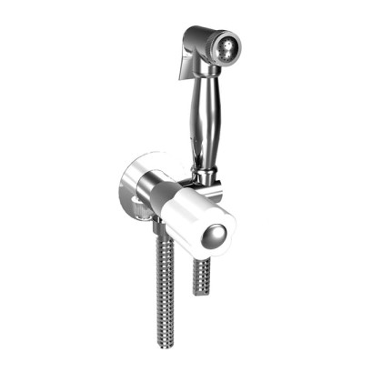 Bongio Fleur Blanc Гигиенический душ, цвет: хром/белый фрафор