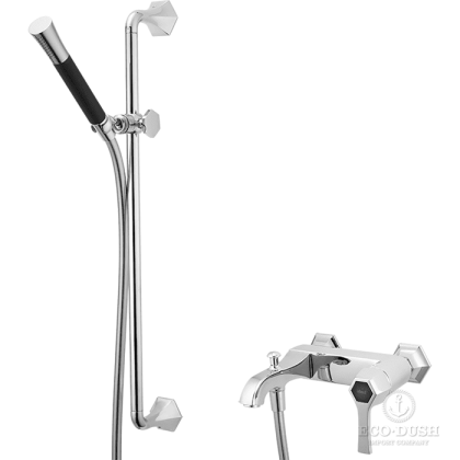 CISAL Cherie Смеситель для ванны однорычажный, с душевым комплектом, цвет: хром/черный