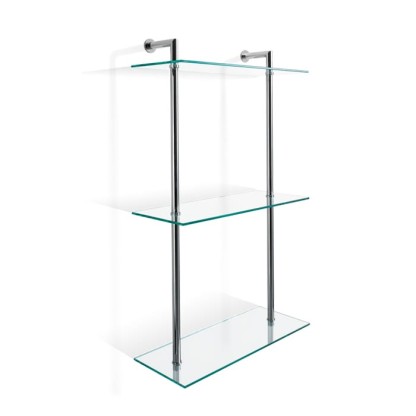 Decor Walther DW 016 Полочка 40x16x65см, 3 стеклянных яруса, подвесной, цвет: хром