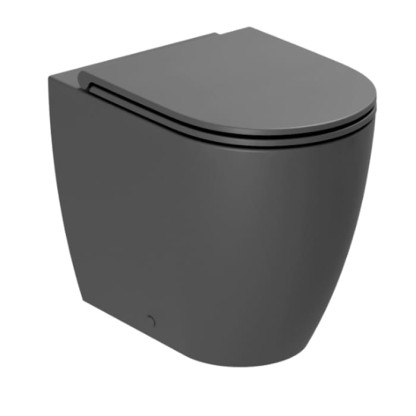 Azzurra Comoda Унитаз приставной 53x36xH42 см c креплением, Easy Clean, 3L Water Saving, цвет: Сarbone