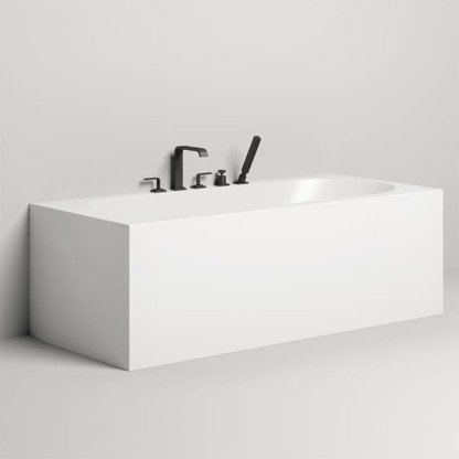 Salini Fabia Ванна пристенная 170x75x60см, овальная чаша, донный клапан, сифон, слив-перелив, S-Sense, цвет: белый глянцевый