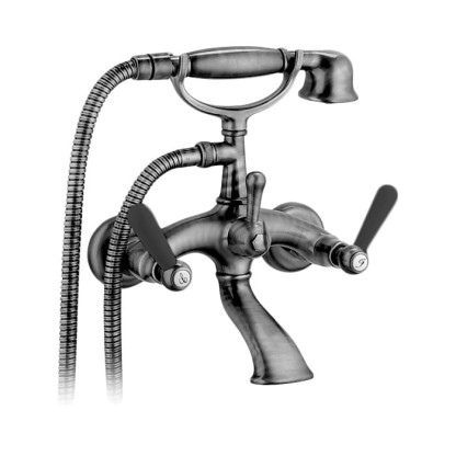 Bongio Mille Nuits Смеситель для ванны, 2 отв., цвет: хром/черный фарфор