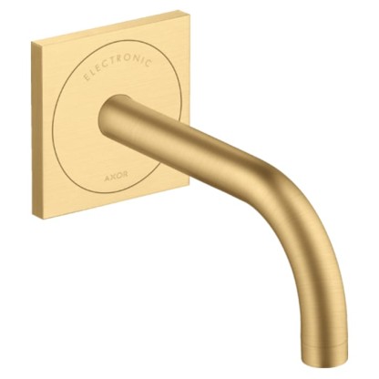 Axor Uno? Смеситель для раковины, встраиваемый, электронный, излив: 16.5см., цвет: шлифованное золото