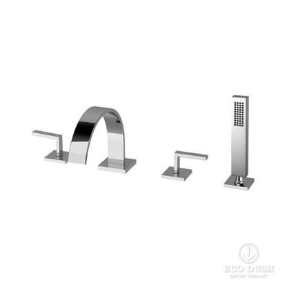 Cisal Wave Смеситель на борт ванны, на 4 отв., излив 22.8см, цвет: хром