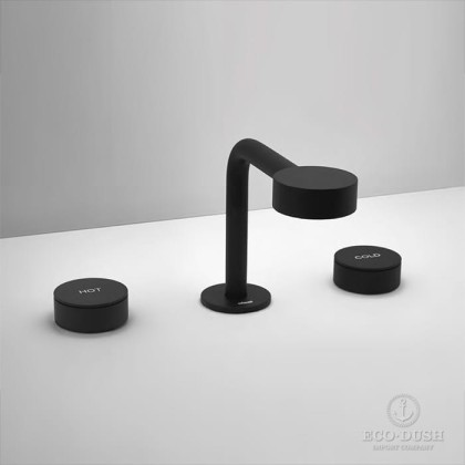 CISAL Slim Смеситель для раковины на 3 отверстия с донным клапаном, цвет: черный матовый