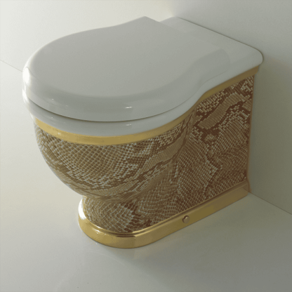 Globo Paestum Унитаз напольный пристенный 57х38см, слив универсальный, с комплектом креплений, цвет: Python A33