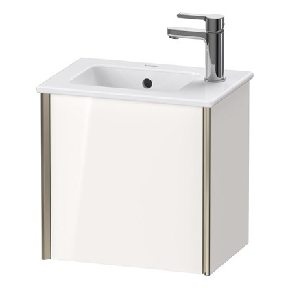Duravit XViu Тумба подвесная 41x29x40см, с раковиной, 1 дверь, (петли слева), цвет: белый глянцевый/champagne matt