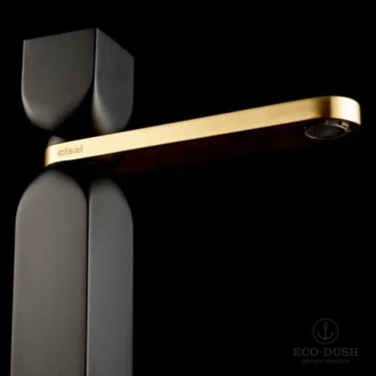 Cisal Hi-Rise Смеситель для раковины, на 1 отв., цвет: Nero Opaco/Oro Spazz