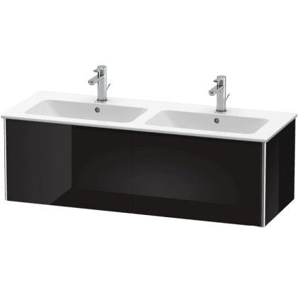 Duravit XSquare Тумба подвесная, 128х47.8х40см, с раковиной, с 2 выдв ящик, цвет: черный глянц