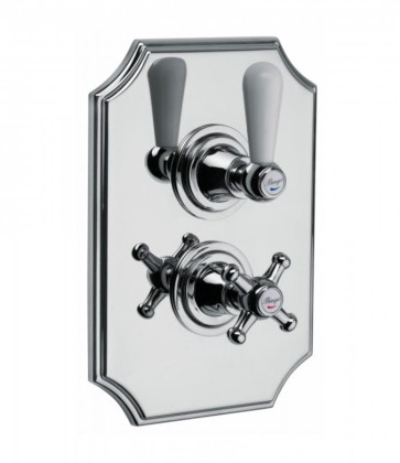 Смеситель  термостатический для душа Bongio Oxford Lux, цвет: хром/белый фарфор