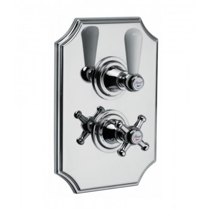 Смеситель  термостатический для душа Bongio Oxford Lux, цвет: хром/белый фарфор