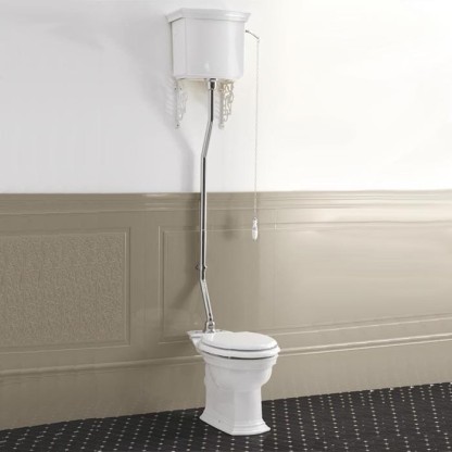 Devon&Devon Westminster Унитаз 64x36.5cм, с высоким бачком, трубой, фурнитура хром