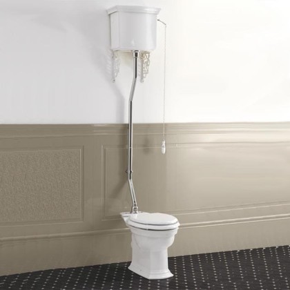 Devon&Devon Westminster Унитаз 64x36.5cм, с высоким бачком, трубой, фурнитура хром