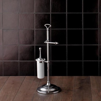 Devon&Devon Single бумагодержатель и ерш. 71см., напольной подставке, цвет: хром