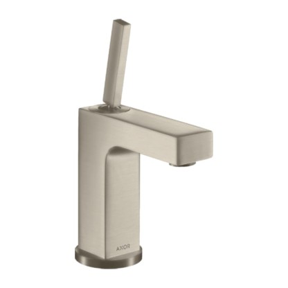 Axor Citterio Смеситель для раковины 110, на 1 отв., излив: 10.4cм., с донным клапаном, цвет: шлифованный никель