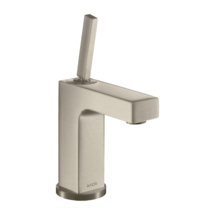 Axor Citterio Смеситель для раковины 110, на 1 отв., излив: 10.4cм., с донным клапаном, цвет: шлифованный никель