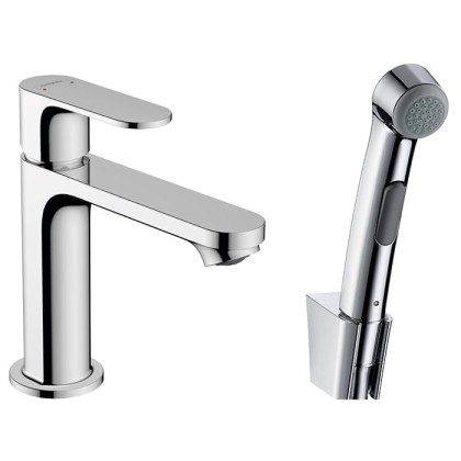 Hansgrohe Rebris S Смеситель для раковины 110, с гигиеническим душем, цвет: хром
