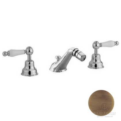 CISAL Arcana Toscana Смеситель для биде на 3 отверстия с донным клапаном, цвет: бронза