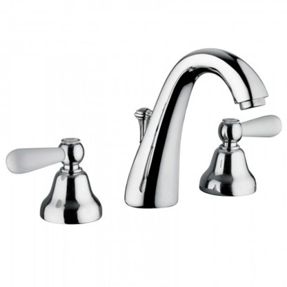 Смеситель для раковины Bongio Oxford Lux, цвет: хром/белый фарфор