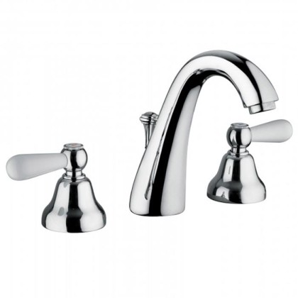 Смеситель для раковины Bongio Oxford Lux, цвет: хром/белый фарфор