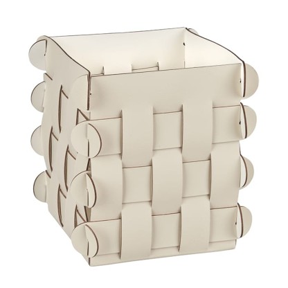 ADJ Корзинка Shlesser, 13x13xH17 см., цвет: панна котта/белый