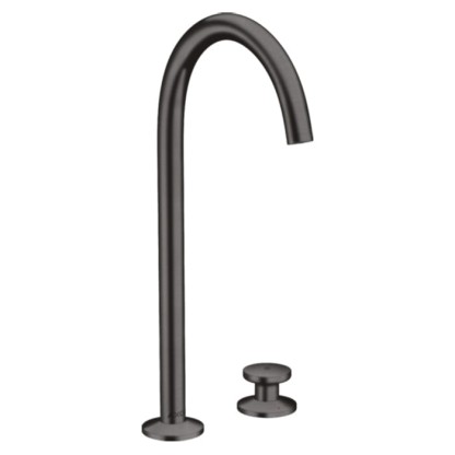 Axor One Смеситель для раковины Sel 260, на 2 отв., высокий, с донным клапаном Push-Open, цвет: шлифованный черный хром