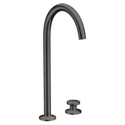 Axor One Смеситель для раковины Sel 260, на 2 отв., высокий, с донным клапаном Push-Open, цвет: шлифованный черный хром