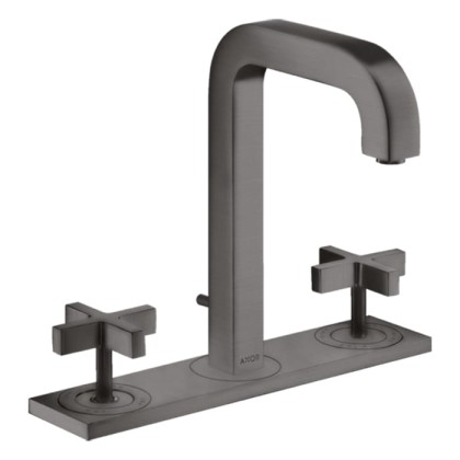 Axor Citterio Смеситель для раковины 170, на 3 отв., с панелью, с донным клапаном, цвет: шлифованный черный хром