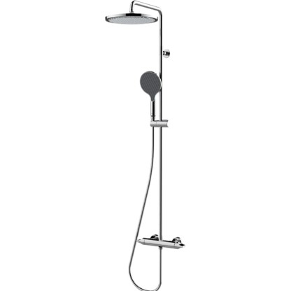 Bossini Apice Стойка для душа с однорычажным смесителем, верхним душем ?280 мм., ручным душем и шлангом 1500 мм., цвет: белый матовый