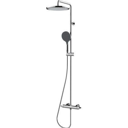 Bossini Apice Стойка для душа с однорычажным смесителем, верхним душем ?280 мм., ручным душем и шлангом 1500 мм., цвет: белый матовый