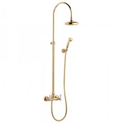 Смеситель для душа Bongio Oxford Lux, цвет: золото/белый фарфор