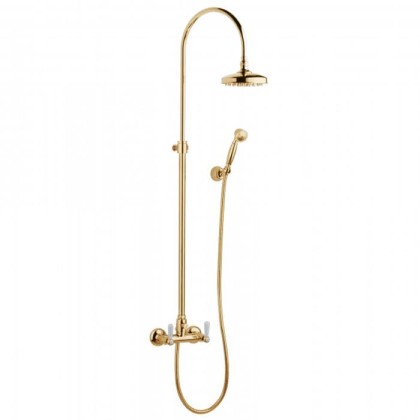 Смеситель для душа Bongio Oxford Lux, цвет: золото/белый фарфор